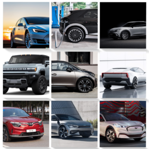 electric cars photo collage, ford, kia, hyundai, tesla, polestar